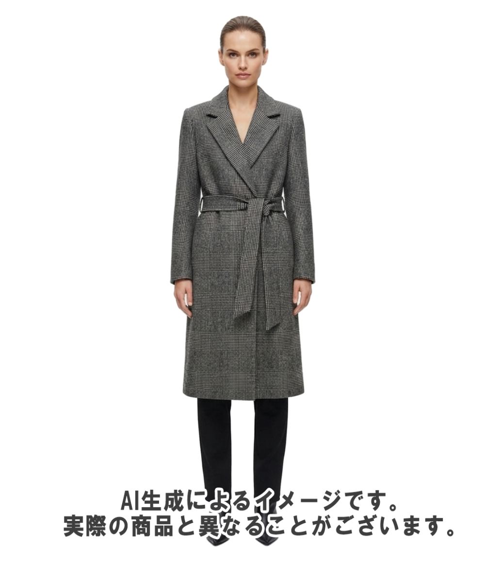 カルーソー グレンチェックベルテッドコート レディース SIZE 44 (L