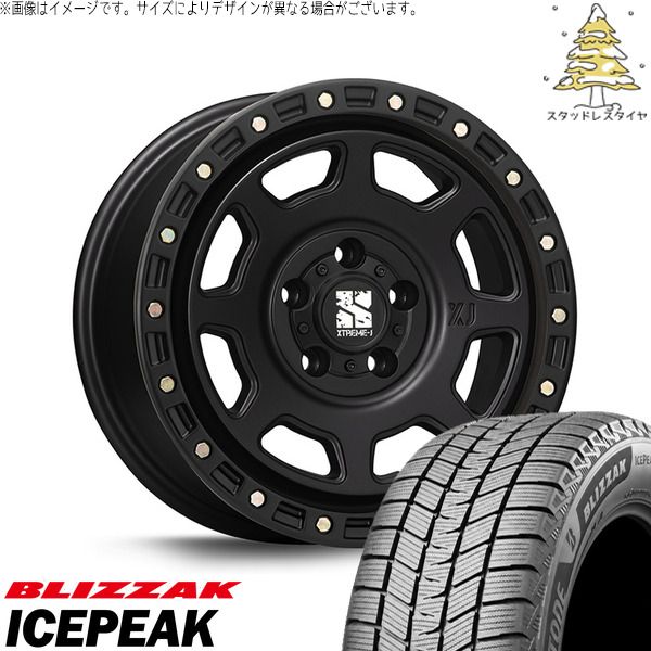30アルファード 215/65R16 スタッドレスタイヤ ホイール 4本セット | ブリヂストン ブリザック ICEPEAK × エムエルジェイ エクストリームJ XJ07 サテンブラック 16インチ 7J +35 5穴114.3