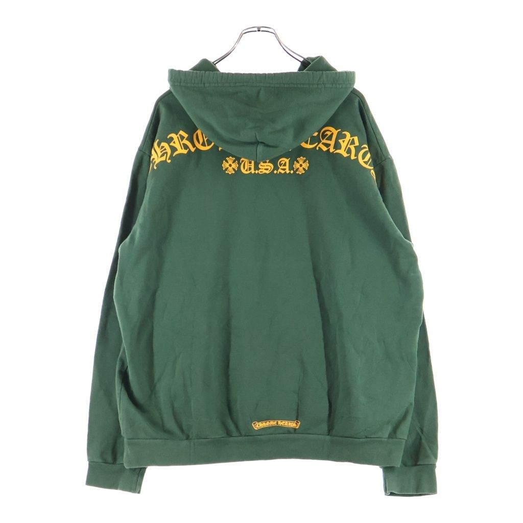 CHROME HEARTS (クロムハーツ) TBAR LOGO SWTSHRT PLV オンライン限定 Tバーロゴ バックUSAアーチプリント プルオーバースウェットパーカー グリーン 103,950円