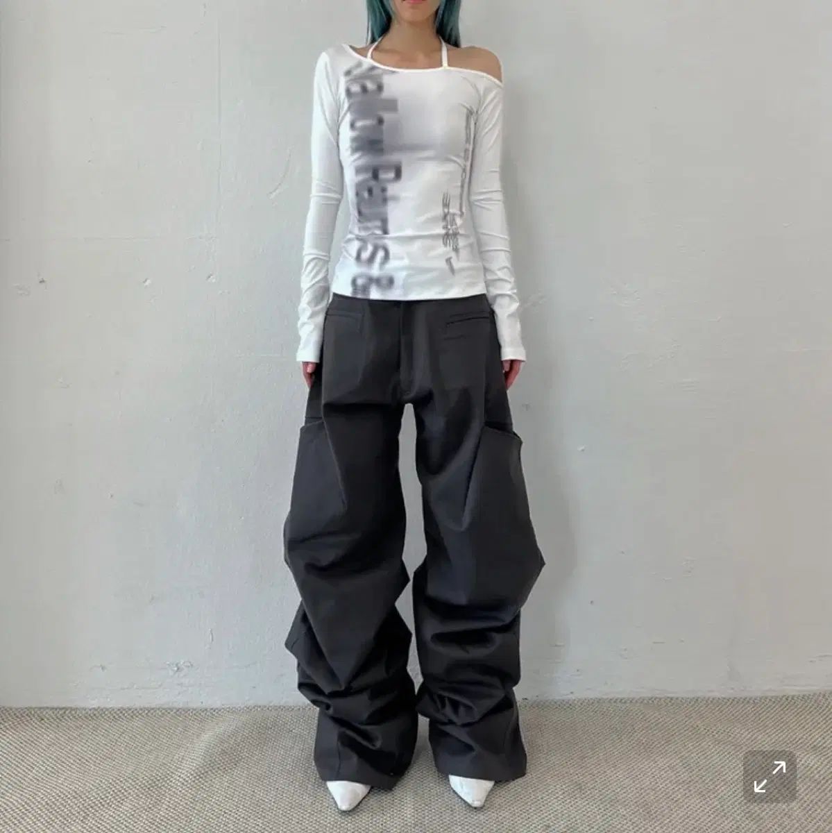 新品) nache ナチェ ピンタック ワイド パンツ サイズ1