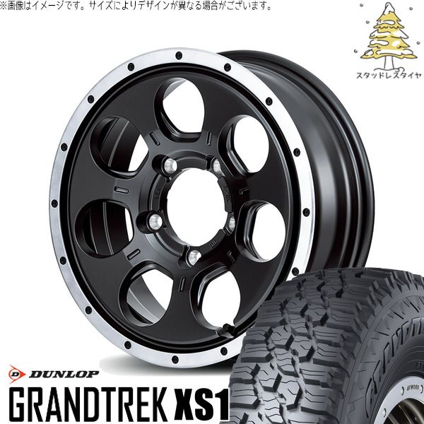 ヴェルファイア 215/70R16 スタッドレスタイヤ ホイール 4本セット | ダンロップ グラントレック XS1 × エムアイディー MIDホイール ロードマックス WO-7 セミグロスブラックフランジDC 16インチ 7J +40 5穴114.3