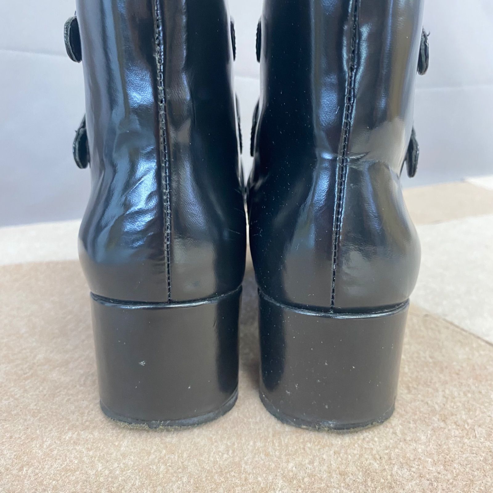 Z JILSANDER NAVY ジルサンダーネイビー ブラック ベルトロングブーツ
