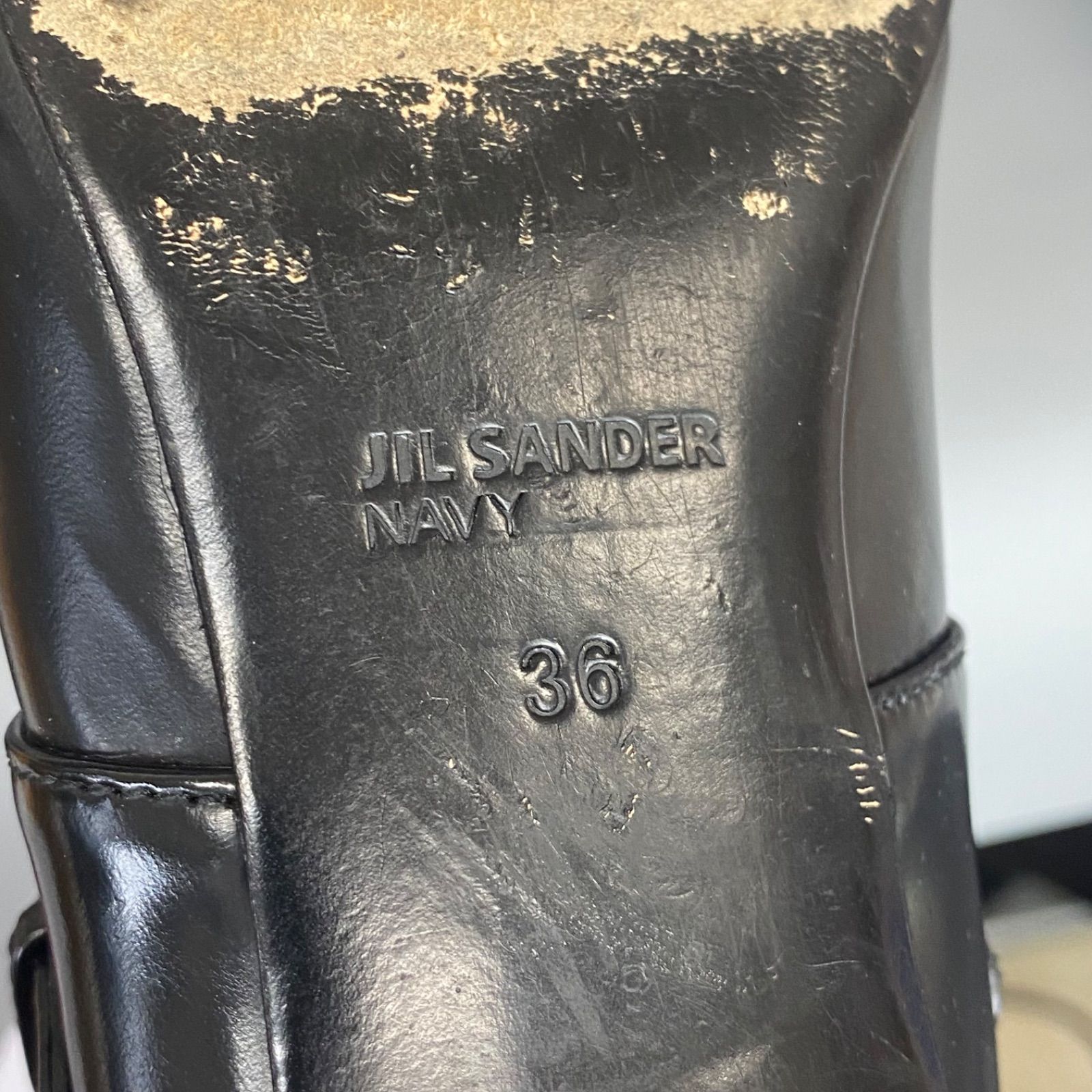 Z JILSANDER NAVY ジルサンダーネイビー ブラック ベルトロングブーツ