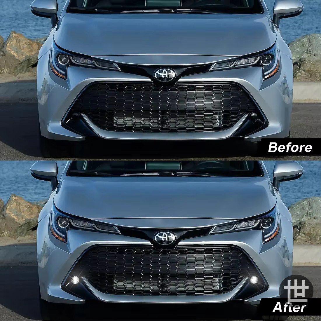 トヨタ カローラ クロス 2020 - 23 LED フォグランプ DRL デイタイム ホワイト ヘッドライト フォグランプ 防水 12V