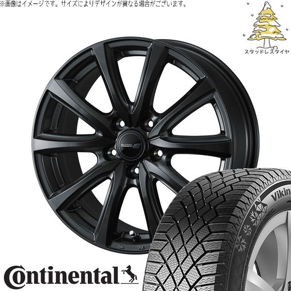 XV フォレスター 215/70R16 スタッドレスタイヤ ホイール 4本セット | コンチネンタル バイキングコンタクト7 × ウェッズ エリシア ガンメタリック 16インチ 6.5J +47 5穴100