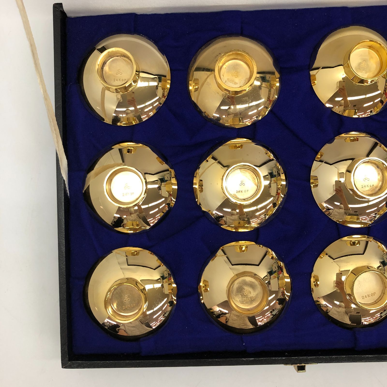 十二支 金杯 12客セット 金属工芸 十二支金盃 12客フルセット 24KGP 刻印有 干支レリーフ 縁起物