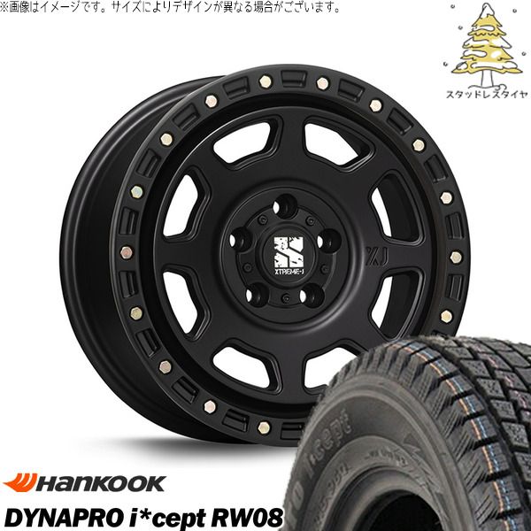 JB64 JB23 JA22 JA12 175/80R16 スタッドレスタイヤ ホイール 4本セット | ハンコック ダイナプロ アイセプト RW08 × エムエルジェイ エクストリームJ XJ07 サテンブラック 16インチ 5.5J +20 5穴139.7