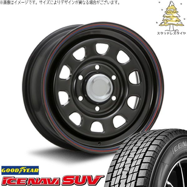 NV350 キャラバン E25 E26 215/65R16 スタッドレスタイヤ ホイール 4本セット | グッドイヤー アイスナビ SUV × エムエルジェイ デイトナ SS ブラック 16インチ 6.5J +45 6穴139.7