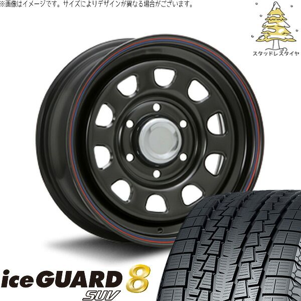 ミツビシ パジェロ 265/70R16 スタッドレスタイヤ ホイール 4本セット | ヨコハマタイヤ アイスガード8 SUV × エムエルジェイ デイトナ SS ブラック 16インチ 7J +38 6穴139.7