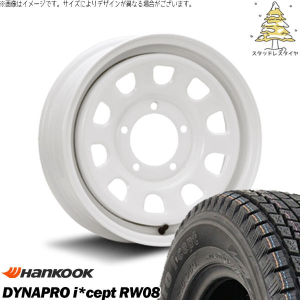 スズキ ジムニー JB64 JB23 JA22 JA12 175/80R16 スタッドレスタイヤ ホイール 4本セット | ハンコック ダイナプロ アイセプト RW08 × エムエルジェイ デイトナ SS ホワイト 16インチ 5.5J +20 5穴139.7