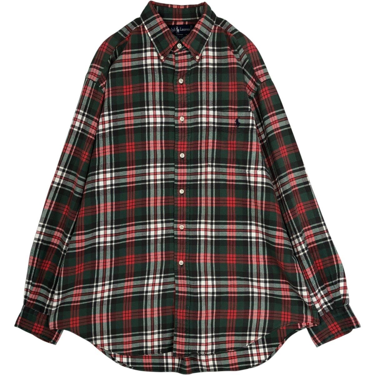 古着 ラルフローレン Ralph Lauren BLAIRE 長袖 ボタンダウン ライトネルチェックシャツ メンズL相当/eaa677134