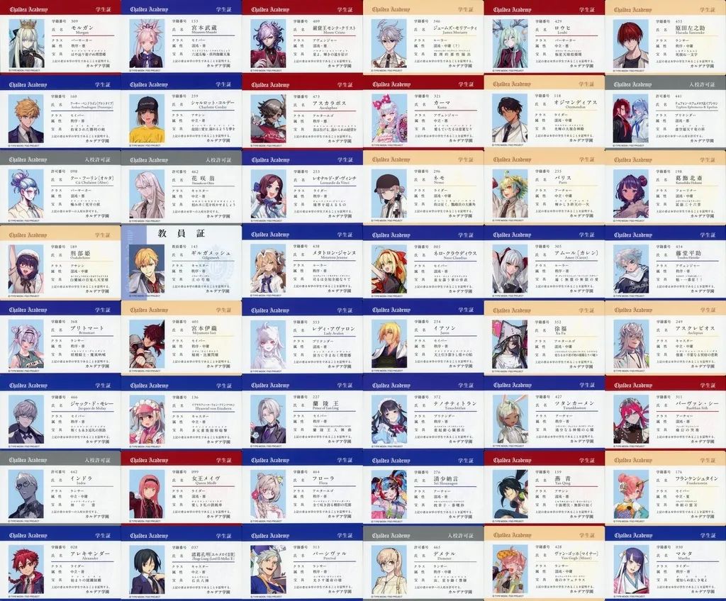 中古】キャラカード 全48種セット 学生証 「Fate/Grand Order Fes
