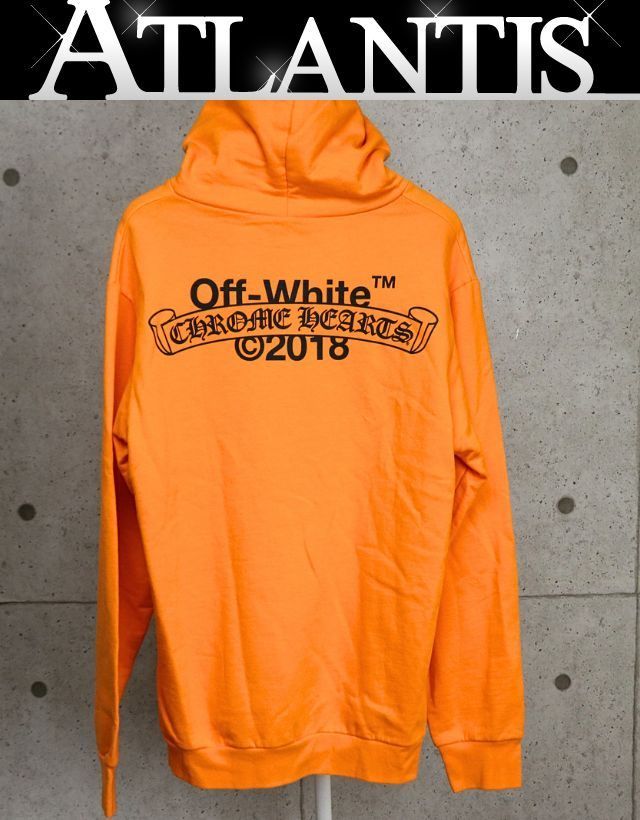 CHROME HEARTS 新宿店 美品 クロムハーツ ×OFF WHITE プルオーバーパーカー メンズ size:XXL オレンジ 32228