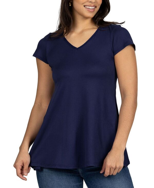 24 セブンコンフォート レディース トップス シャツ 24seven Comfort Apparel Womens Short Sleeve Loose Fit Tunic Top Navy ネイビ 15,525円