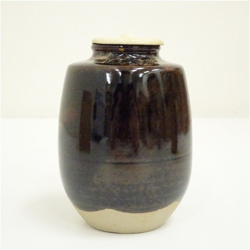 京焼 桶谷定一造 肩衝茶入（仕覆付）（共箱） 茶入れ 茶道 茶道具