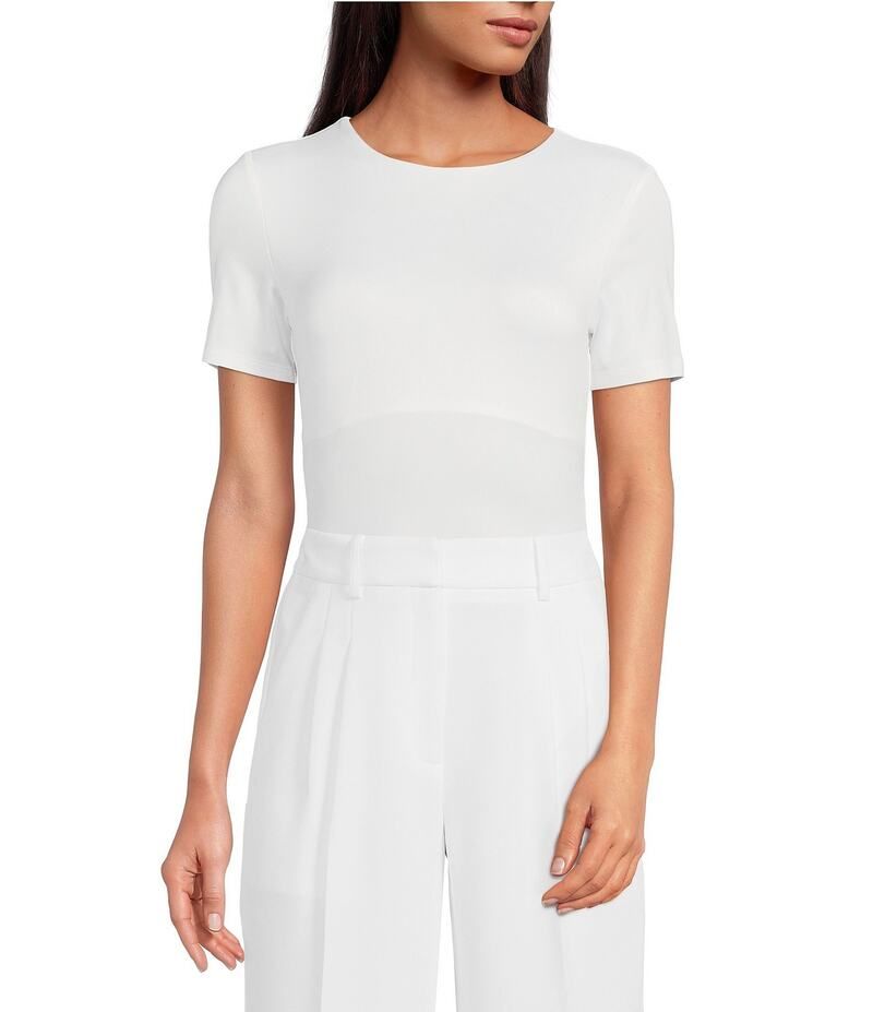 ジャンビニ レディース トップス シャツ クルーネック ボディースーツ Gianni Bini Layla Short Sleeve Crew Neck Coordinating Bodysuit W
