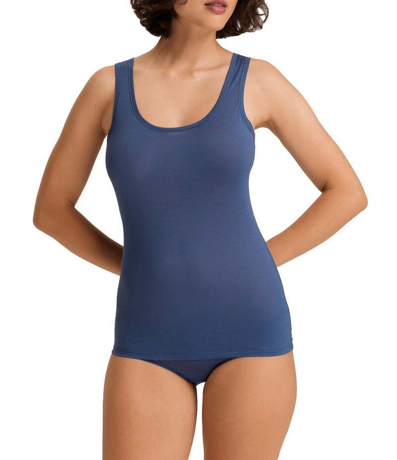 ハンロ レディース トップス シャツ Hanro Ultralight Tank Top Slate Blue スレート