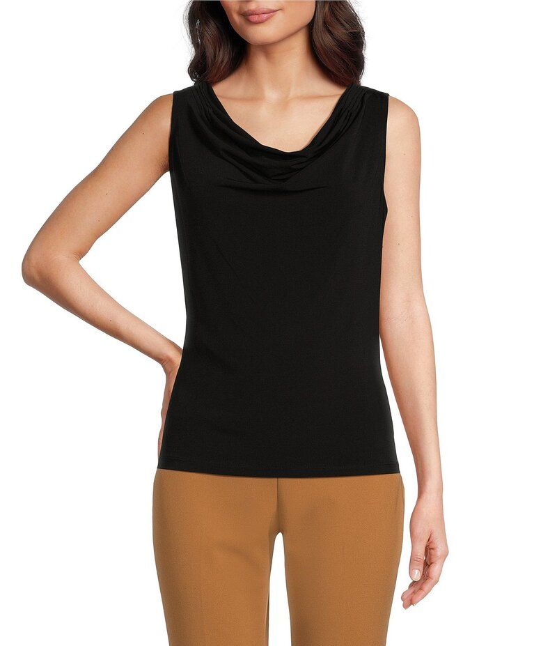 カルバンクライン レディース トップス シャツ ノースリーブ Calvin Klein Sleeveless Cowl Neck Top Black ブラック