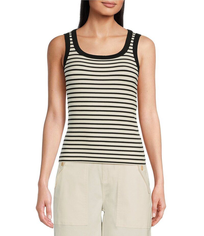 ギブソンアンドラティマー レディース トップス シャツ リブ ノースリーブ ニット Gibson Latimer Ribbed Knit Scoop Neck Sleeveless Tank Top