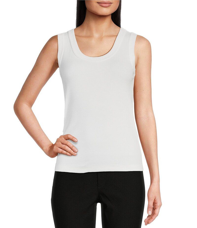 ニックアンドゾー レディース トップス シャツ ノースリーブ ニット NIC ZOE Perfect Stretch Knit Scoop Neck Sleeveless Tank Paper Whi