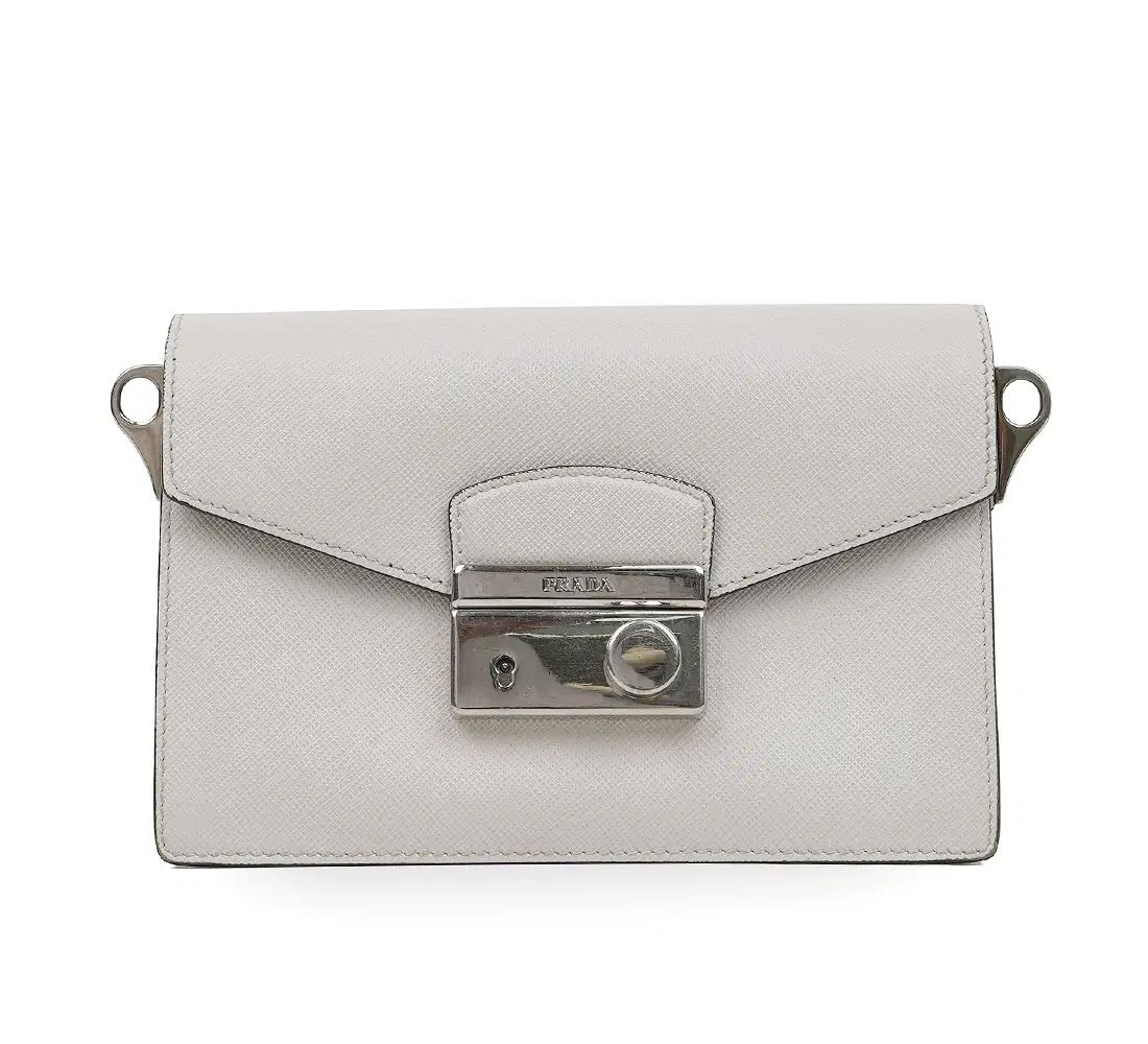 中古ブランド PRADA プラダ サフィアーノ ミニ クロスバック 白 BT1037 中古ブランド PRADA プラダ サフィアーノ ミニ クロスバック 白 BT1037