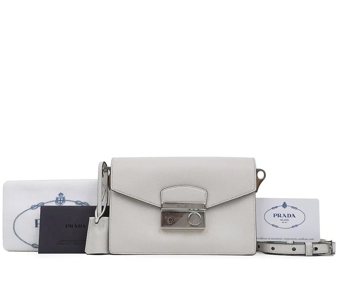 中古ブランド PRADA プラダ サフィアーノ ミニ クロスバック 白 BT1037 中古ブランド PRADA プラダ サフィアーノ ミニ クロスバック 白 BT1037