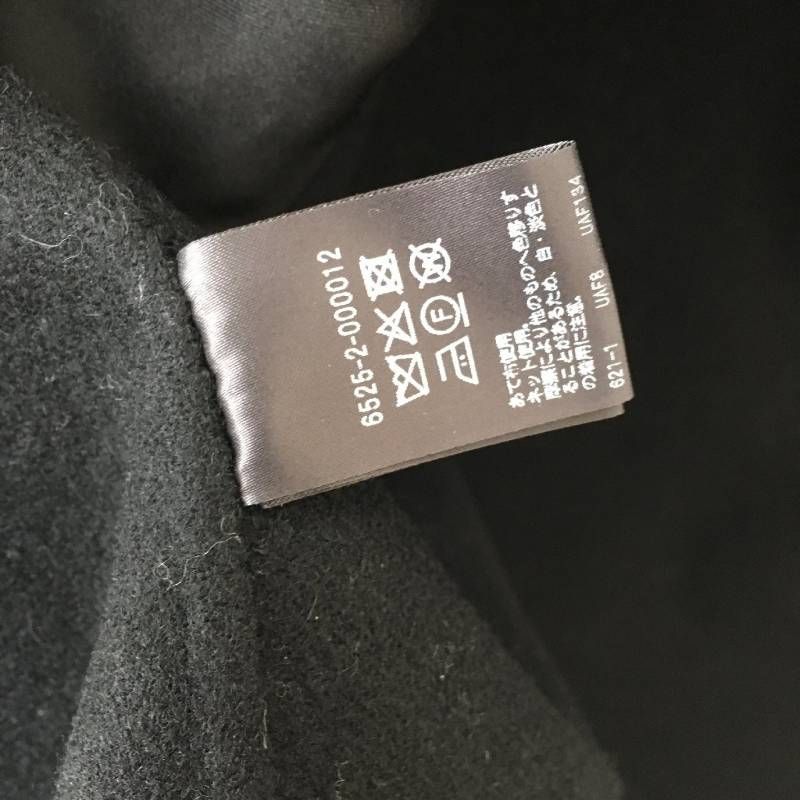 美品 Drawerドゥロワー ウール カシミヤ ノーカラーコート ブラック 36