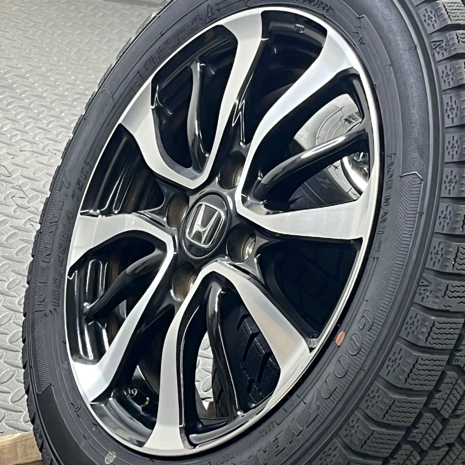 21年製 155/65R14 グッドイヤー アイスナビ7 ホンダ純正アルミ JF3 N