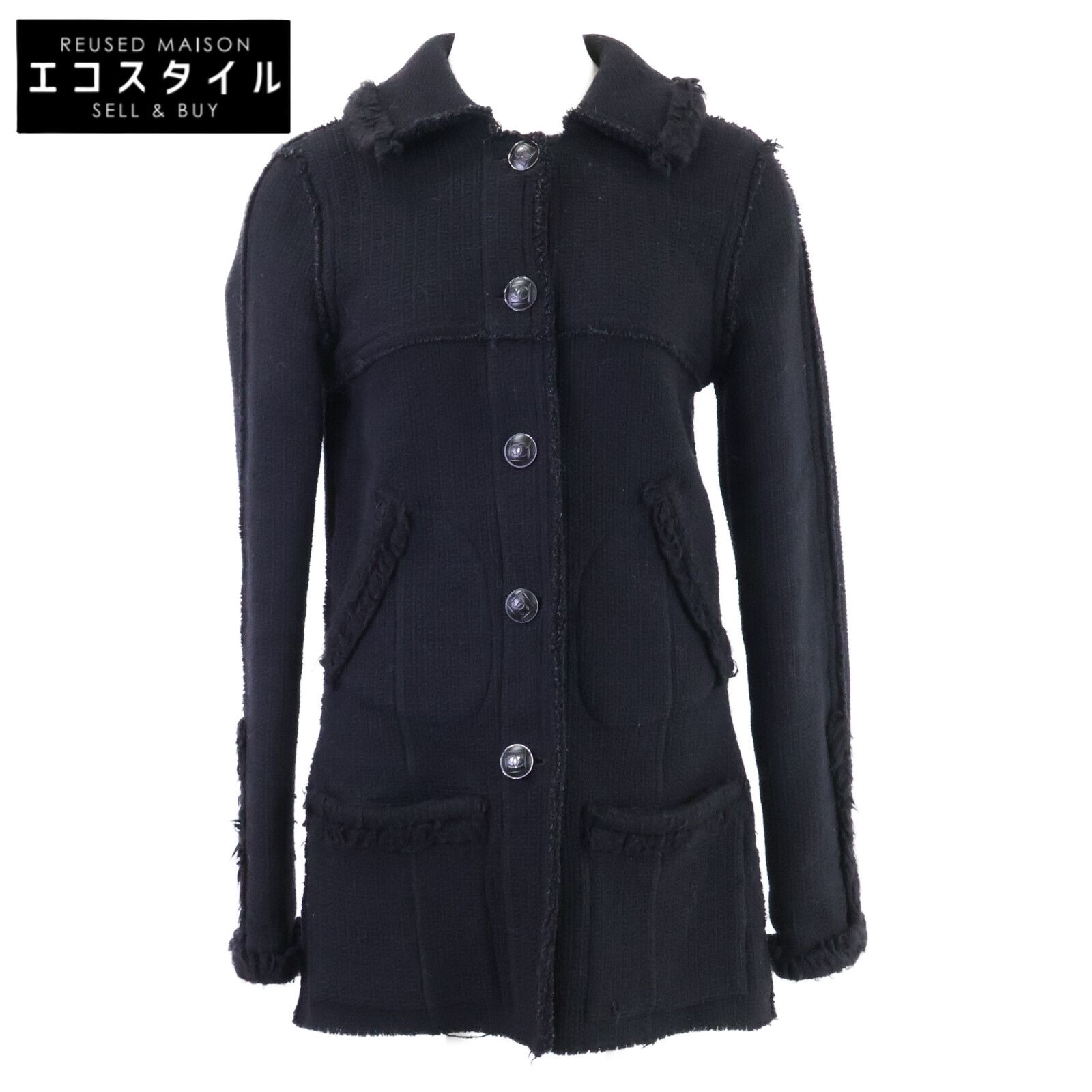 CHANEL SPORTS　シャネルスポーツ　【国内正規】P33741V24024 2008AW ココマークボタン ウール ツイード ニットジャケット　38