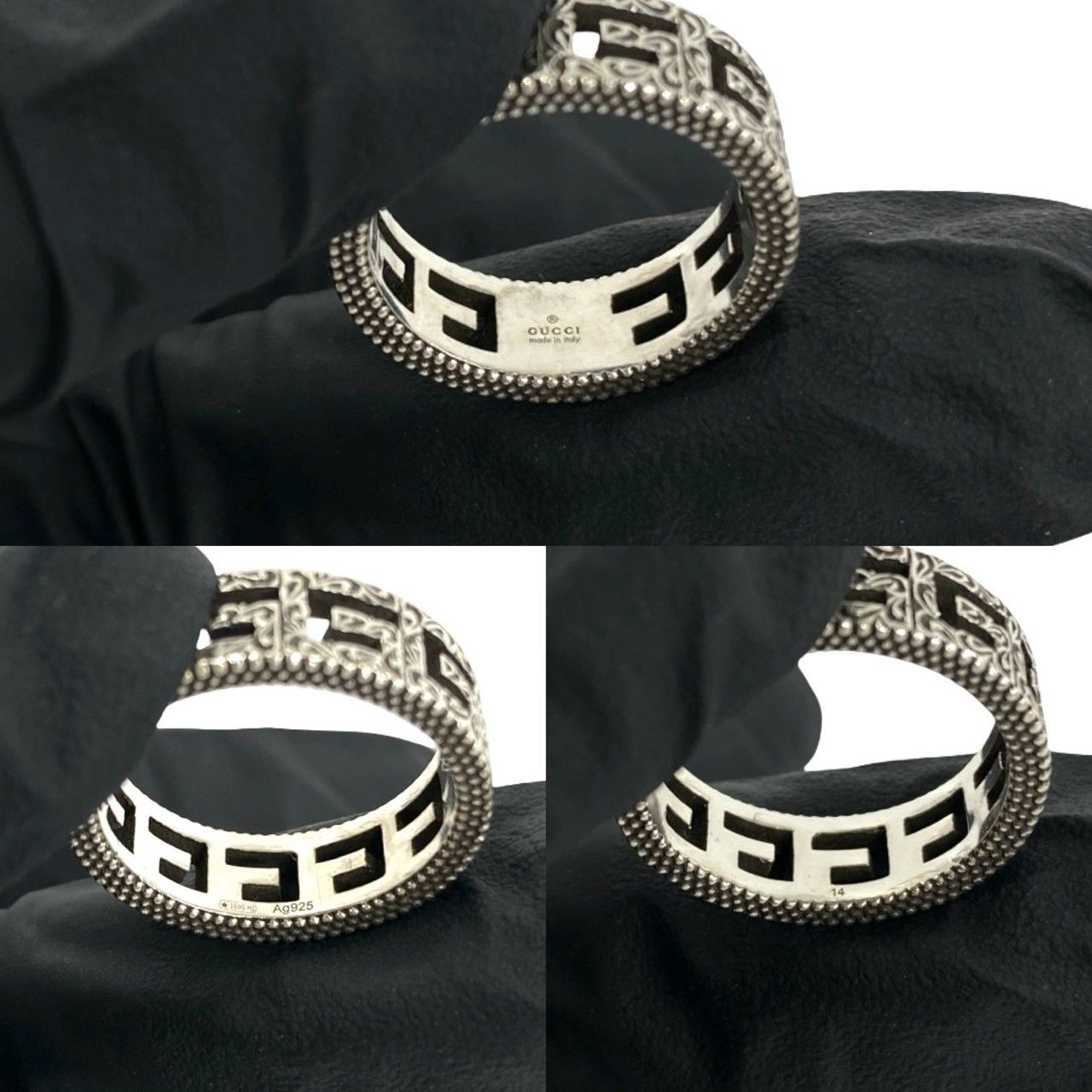 極 美品 箱付き GUCCI グッチ スクエア G アラベスク リング シルバー