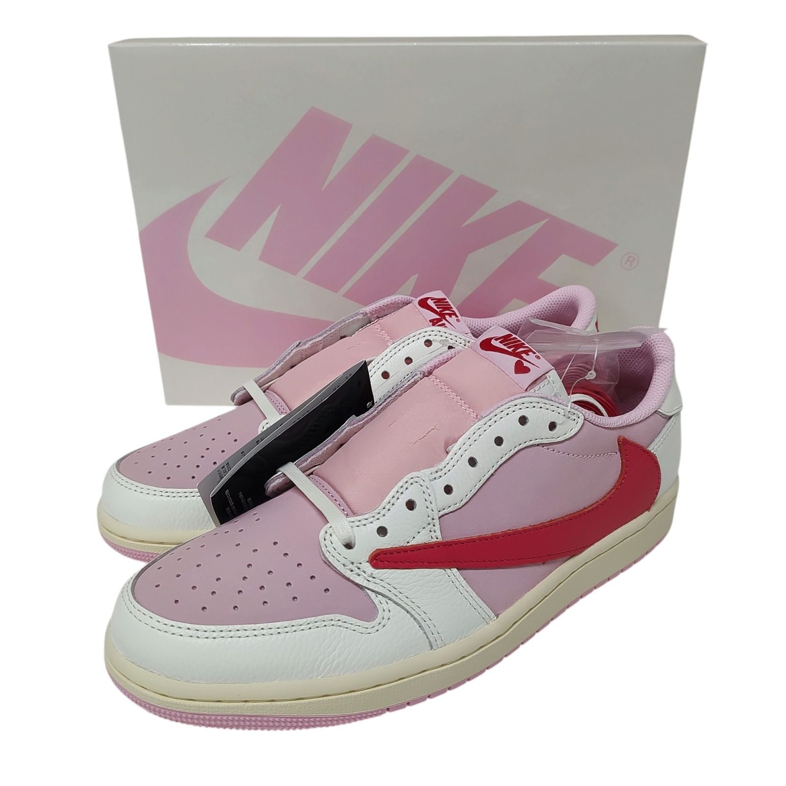 NIKE ナイキ x Travis Scott トラヴィススコット Air Jordan 1 Retro Low OG Sail/Tropical Pink スニーカー IQ7604-101 27cm メンズ