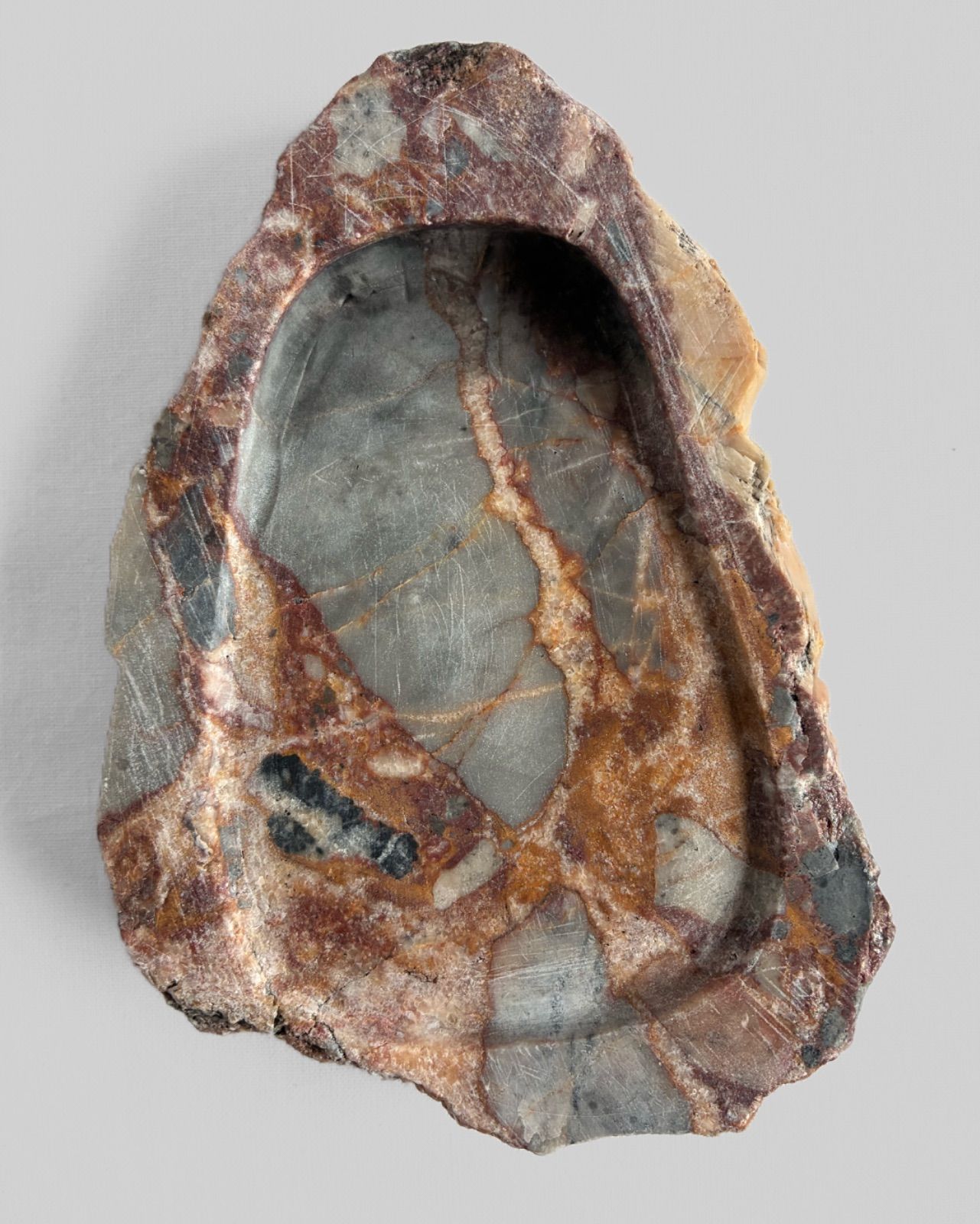 天然石🪨】硯 13.5×9cm 自然硯 野面硯 珪化木 碧玉風 原石 骨董 書道具