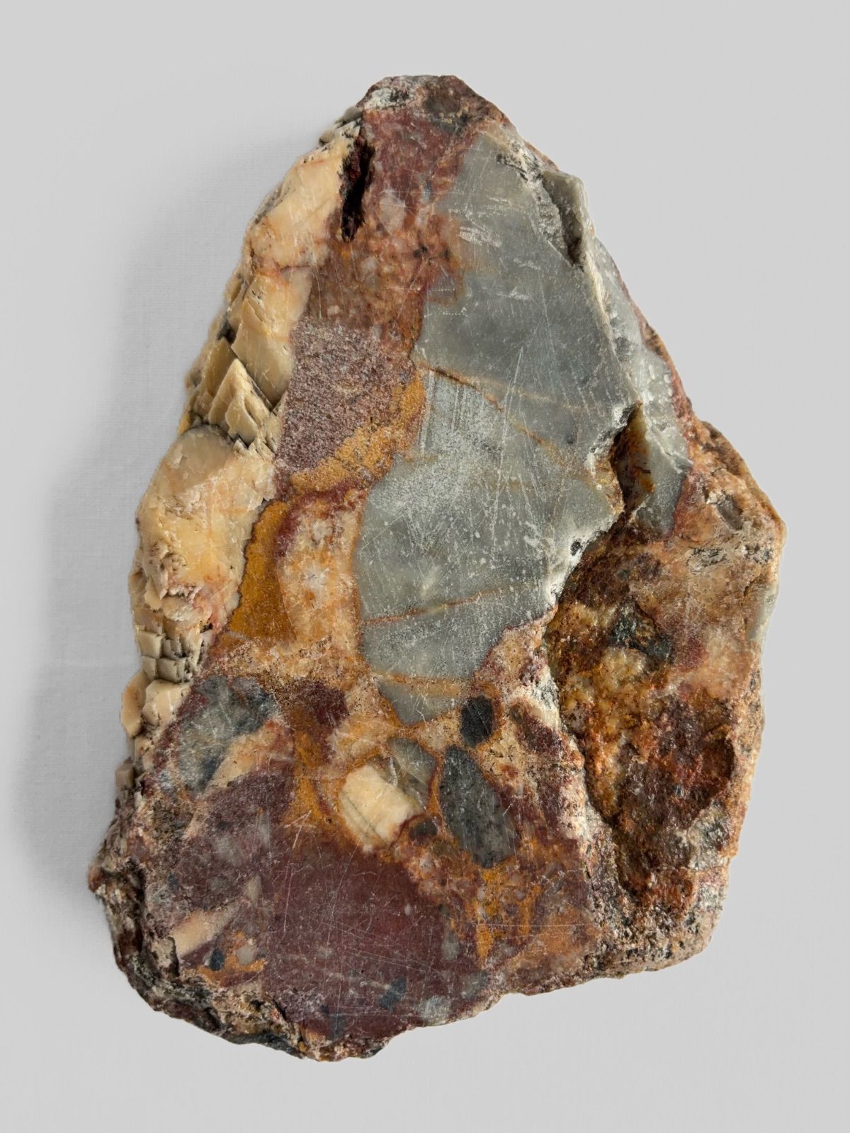 天然石🪨】硯 13.5×9cm 自然硯 野面硯 珪化木 碧玉風 原石 骨董 書道具