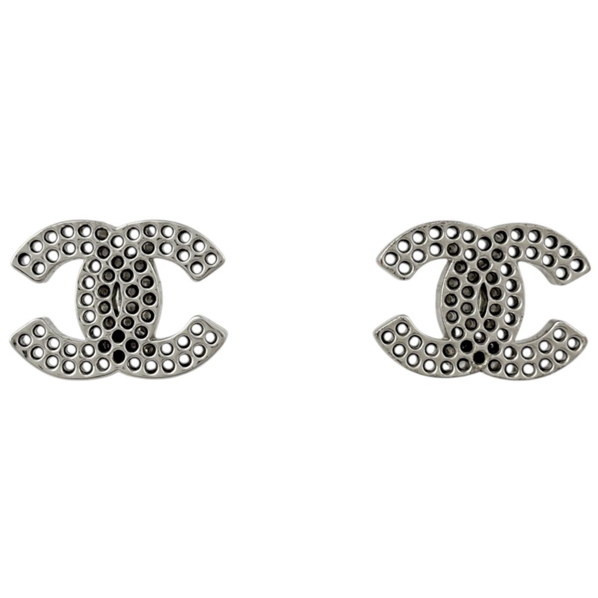 シャネル CHANEL イヤリング ココマーク パンチング シルバーメッキ シルバー レディース 【中古】