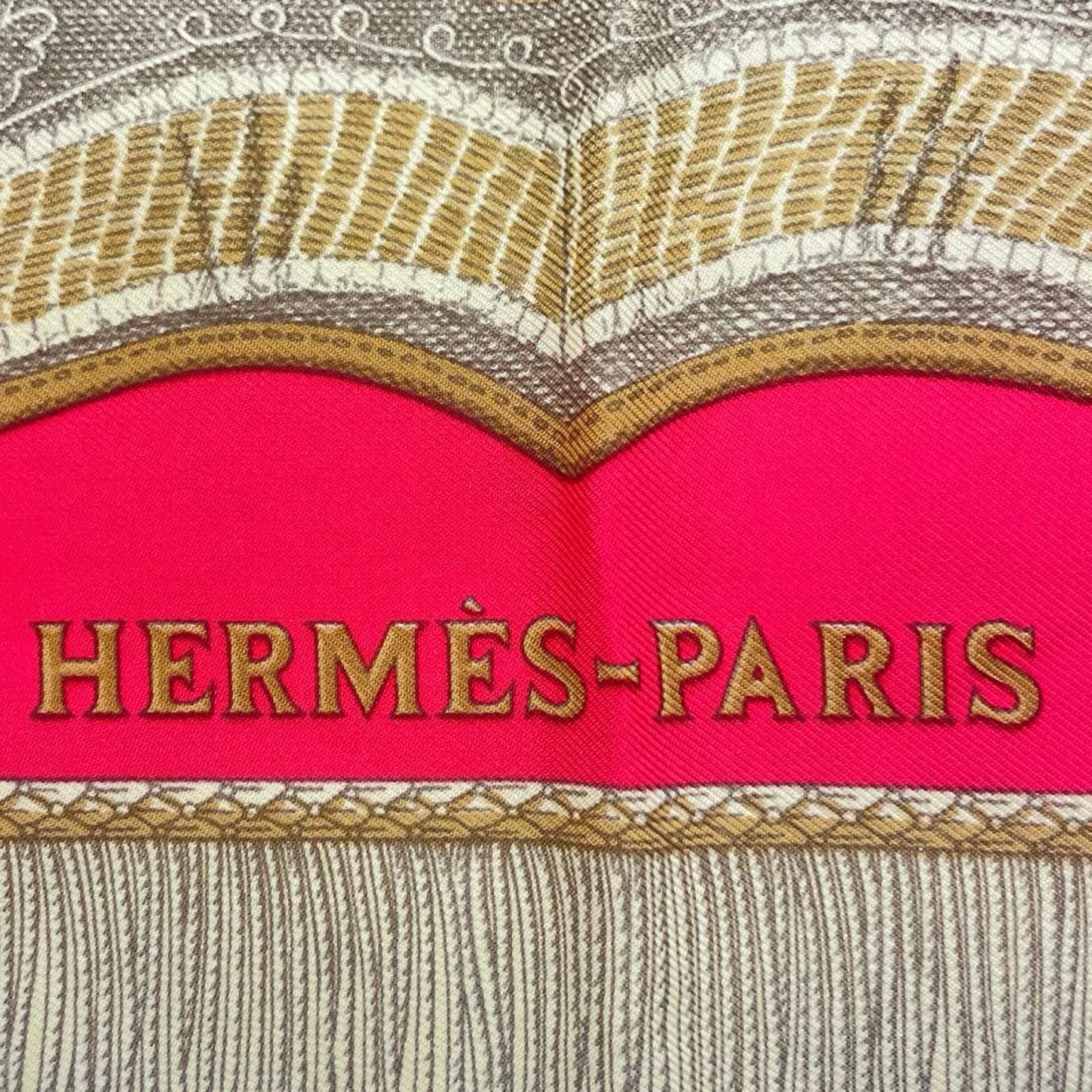 HERMES エルメス Poste et Cavalerie サーベル飾り袋 スカーフ シルク