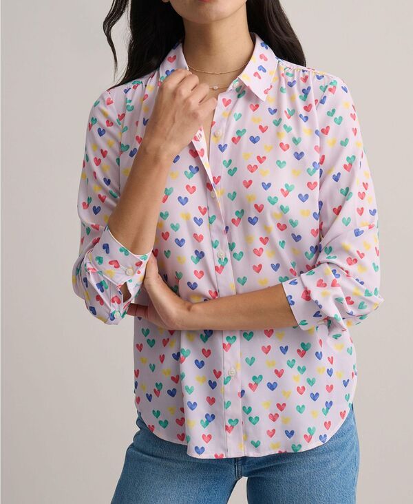 アンタックイット レディース トップス シャツ プリント UNTUCKit Womens Printed Hearts Natalie Shirt Light purple パープル