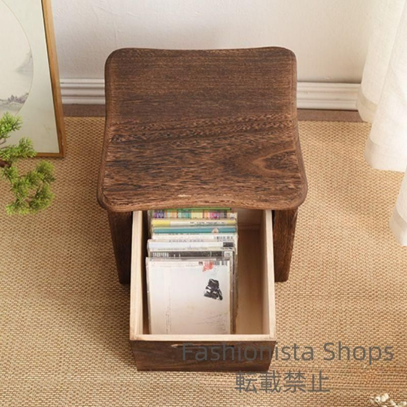 新品未使用】チェスト 引き出し付き ヴィンテージ スツール 椅子 収納