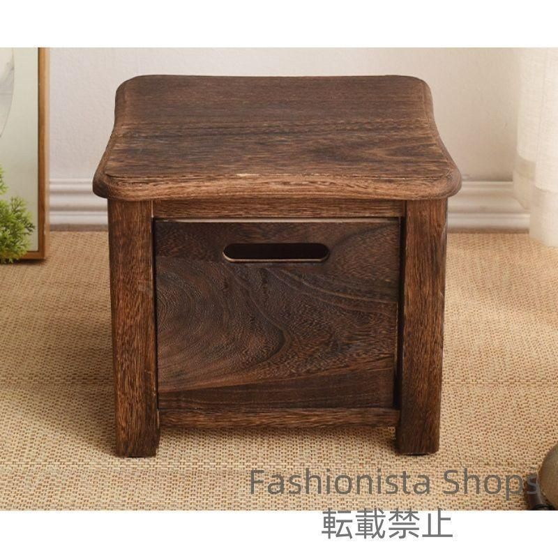 新品未使用】チェスト 引き出し付き ヴィンテージ スツール 椅子 収納