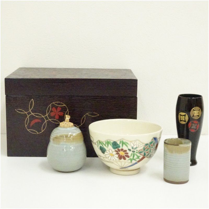 漆塗七宝蒔絵茶箱セット 茶道 茶道具 おしゃれ 茶器 一式 揃え 揃い 抹茶 お茶箱 お茶 インテリア 骨董 茶会 茶の湯 9,620円