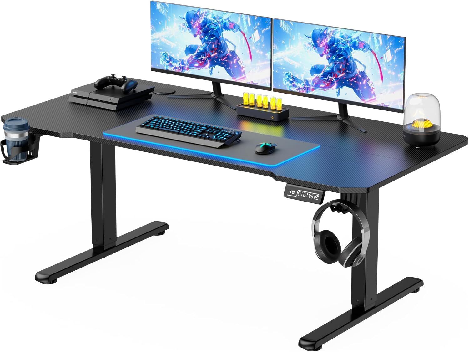 幅120×奥行60×高さ47-71.5cm 電動 耐荷重70kg ゲーミングデスク 静音 昇降デスク ゲーミング/PC/オフィス用 VICTONE