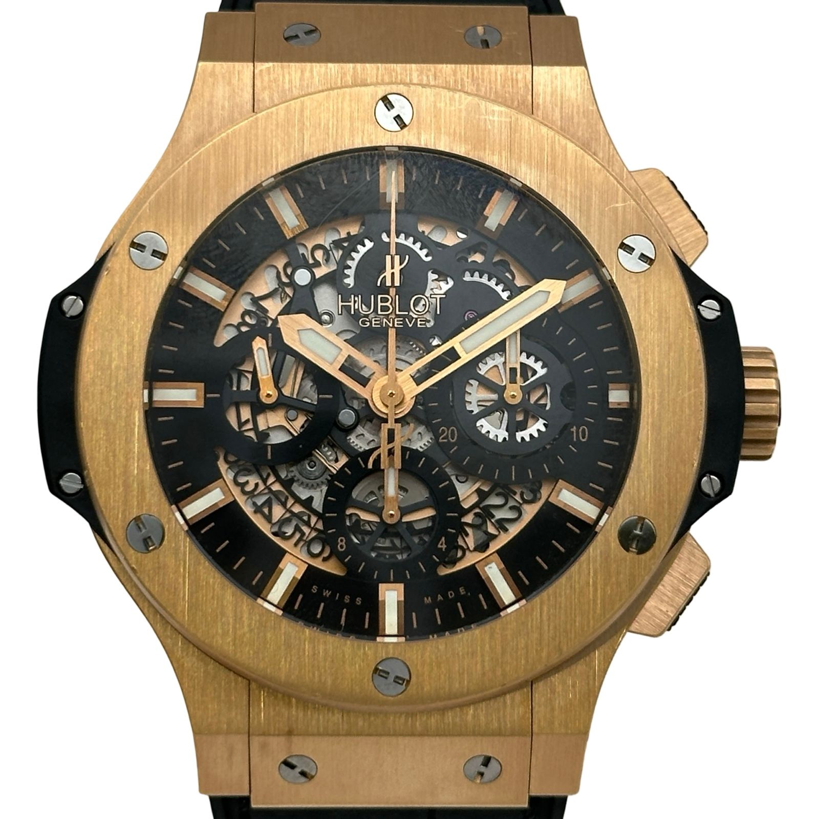 ウブロ HUBLOT ビックバン アエロバン 311.PX.1180.GR ブラック ゴールド 自動巻き メンズ 腕時計