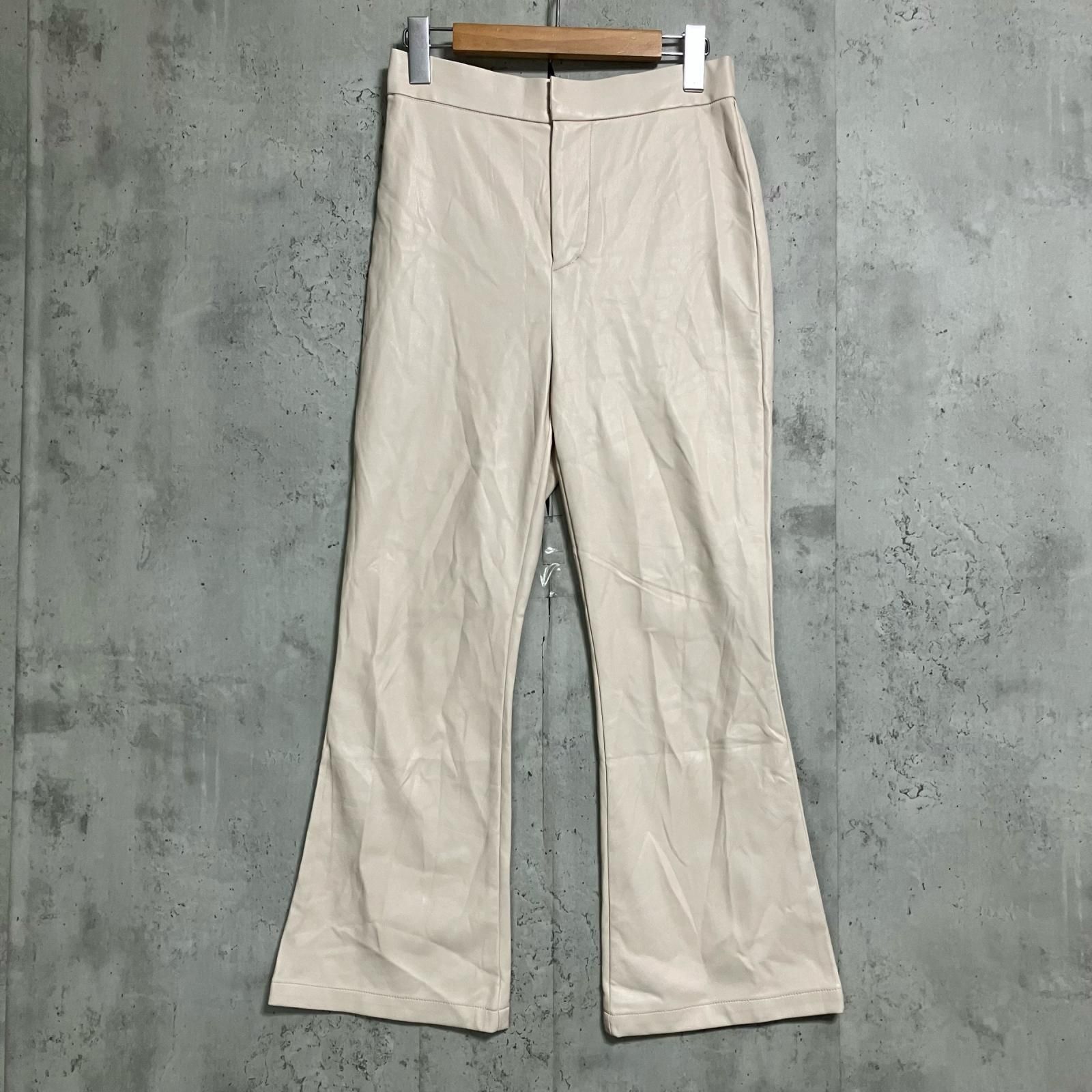 □ SEA シー 日本製 レザー フレア ブーツカット パンツ フリー ベージュ ■■ レディース
