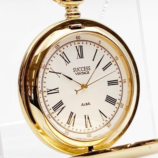 SEIKO 懐中時計 稼働品 新品電池交換済 SEIKO ALBA SUCCESS VINTAGE V701-0A10 懐中