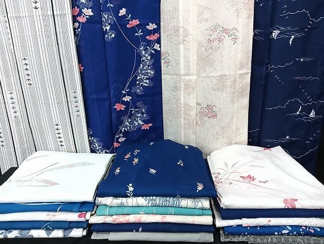 絽　紗　盛夏　かもめと海　149　梅田大丸　小紋　フルセット　着物　バチ衿　夏2 平和屋着物□夏物 小紋 絽 紗 洗える着物 まとめて20点 折り鶴 鴎 蝶