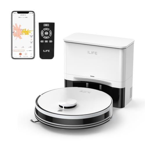 アイライフ(ILIFE) ロボット掃除機 10000Pa強力吸引 自動ゴミ収集 最大60日間ゴミ捨て不要 水拭き 両用 自動充電 A30 Pro LiDARナビ搭載 小型 お掃除ロボット カーペットブースト ペットの毛対策 静音 予約清掃 Wi-Fi/アプリ/
