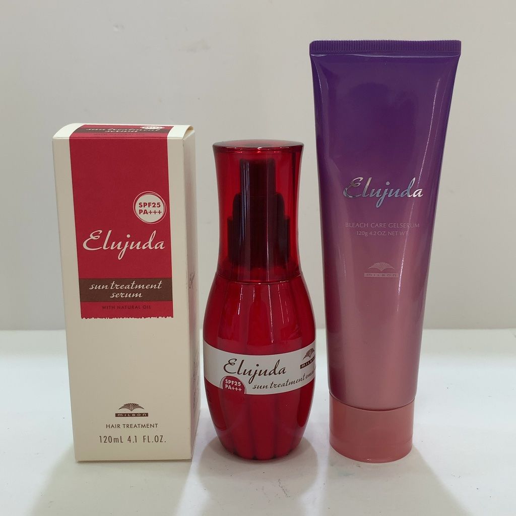 S1254 엘쥬다 선 트리트먼트 세럼 헤어 트리트먼트 120mL/선 트리트먼트 에멀젼 헤어 트리트먼트 120g/블리치 케어 젤세럼 헤어 트리트먼트 120g 총 3점 세트