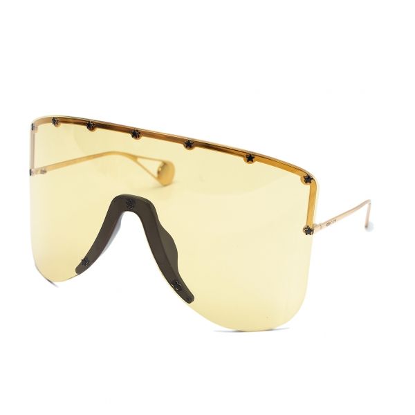 グッチGUCCI HOLLYWOOD FOREVER COLLECTION スターリベットマスクフレームサングラス 黄ゴールド99□1 125