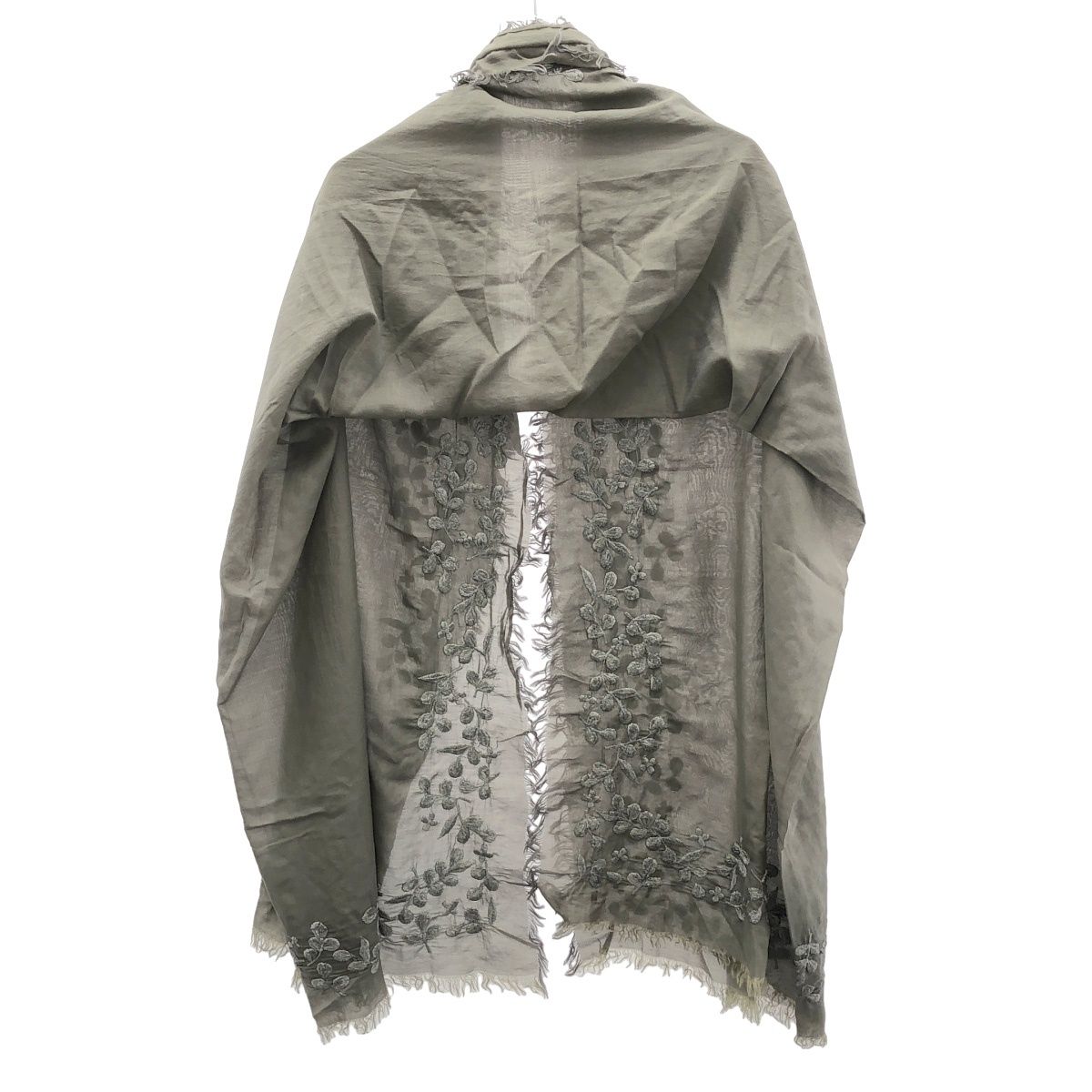 美品 falierosarti ファリエロサルティ ストール グレー系 Faliero Sarti ファリエロサルティ エンブロイダリーストール グレー