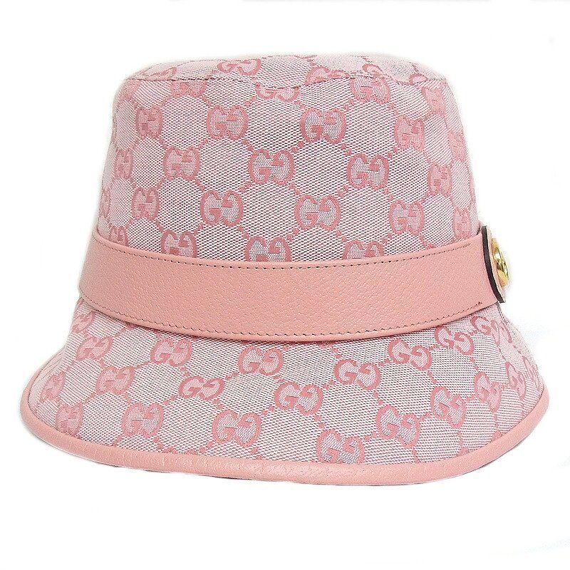 グッチ GUCCI 帽子 ハット ピンク GGキャンバス バケットハット ダブルG Mサイズ 748476 4HG62 【未使用】【程度S】【極上美品】