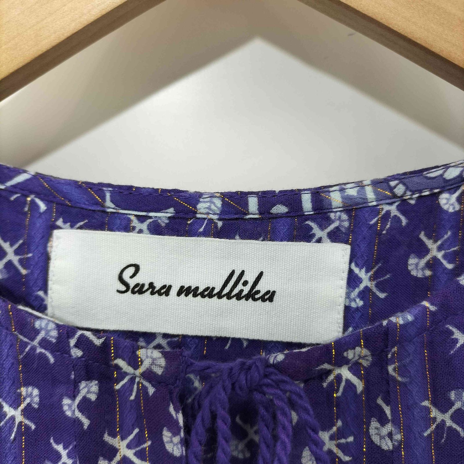 サラマリカ Sara Mallika PRINT DRESS コットン ブロックパターン